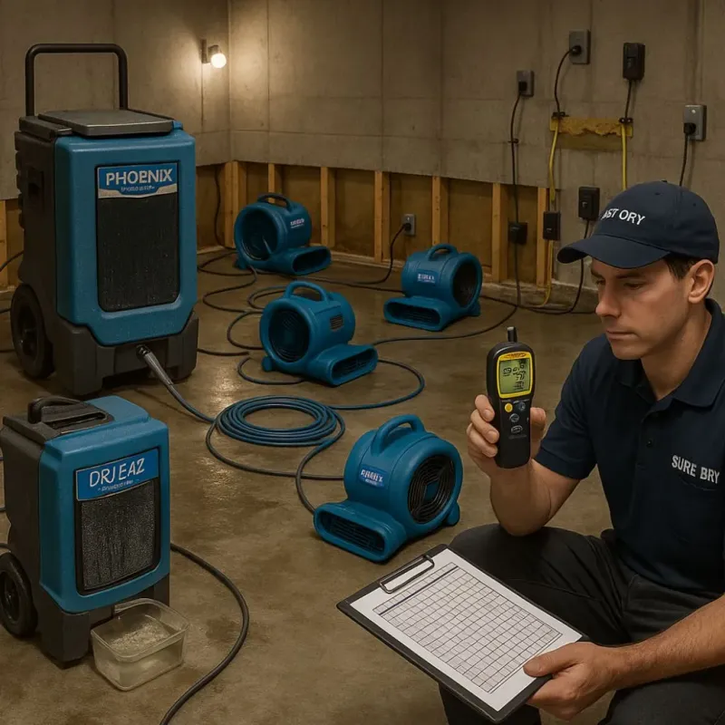Structural Drying and Dehumidification process in Malvern, AR